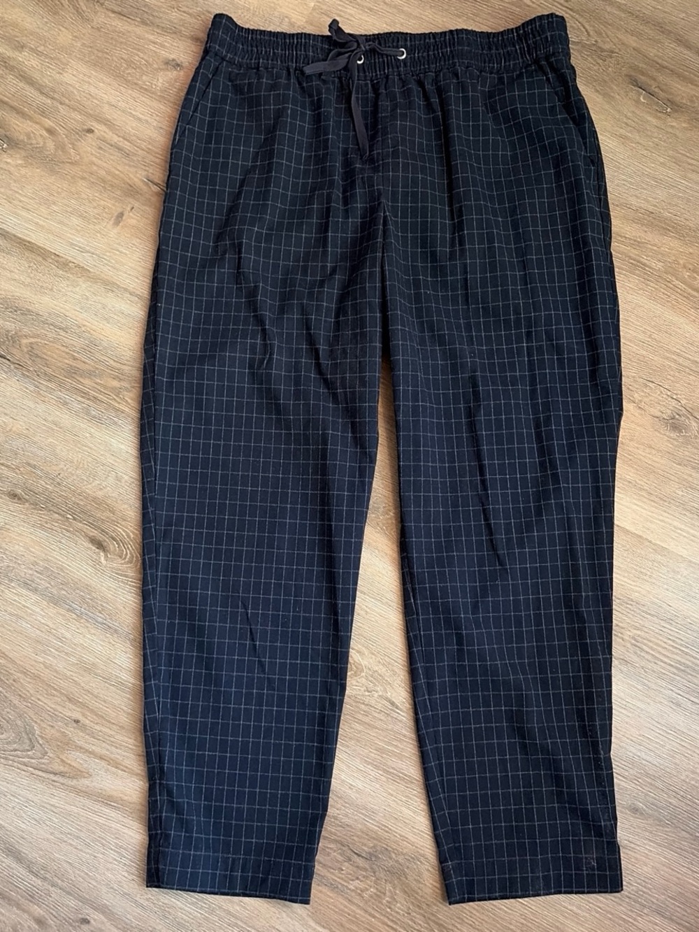 Plaid drawstring LOFT work pants